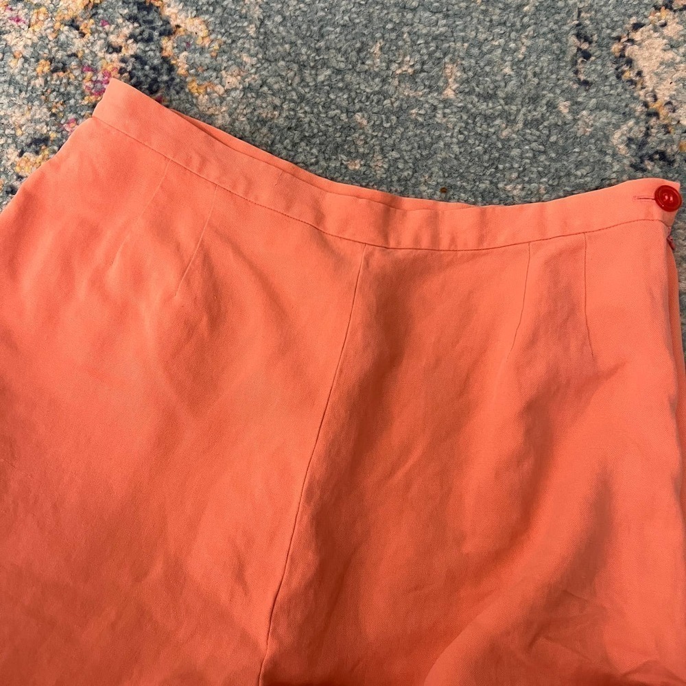 Vintage Coral Silk Pull On Casual Trouser Pants - Picture 4 of 4